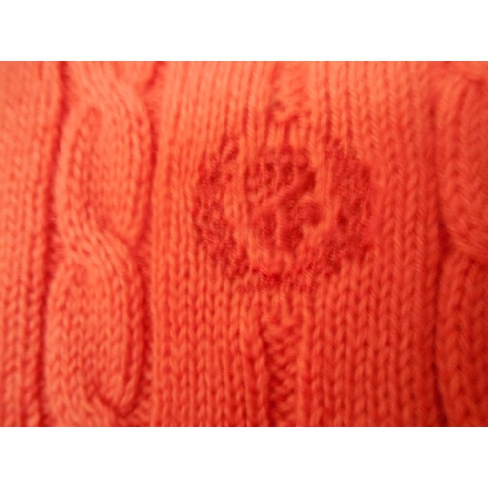 Izod Coral v-neck Sweater 100% cotton Size XL cable knit light medium weight - Picture 2 of 4